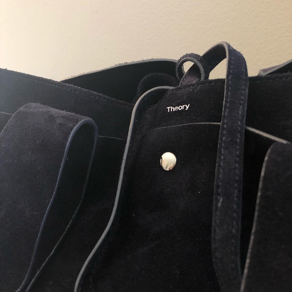 {Theory} Navy Blue Suede Signature Tote - Picture 7 of 7